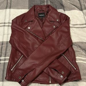 Maroon leather jacket